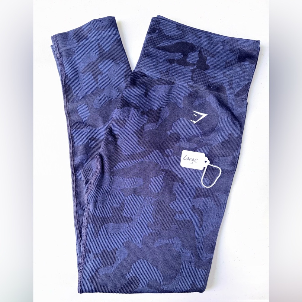 Gymshark Blue Camouflage Leggings